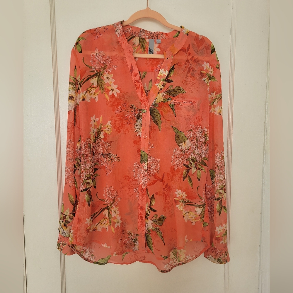 Kut from the Kloth Sheer Floral Blouese